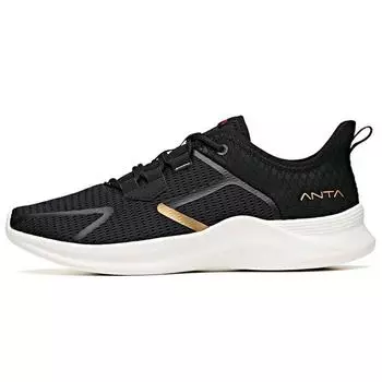 Anta Кроссовки Running Series из искусственной кожи, амортизирующие, легкие, прочные, нескользящие, с низким верхом, мужские, кроссовки, цвет черный, белый 912025522-2 41