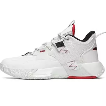 Anta Кроссовки Speedy 2 из искусственной кожи с амортизацией, нескользящие, износостойкие, низкие, для баскетбола, мужские, белые, красные, черные 112141606-6 44.5