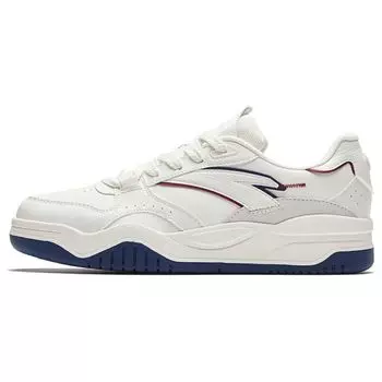 Anta Кроссовки Wavy Shoes из искусственной кожи и замши, дышащие, низкие, для скейтбординга, мужские, белые, синие, 912348003-6 40.5