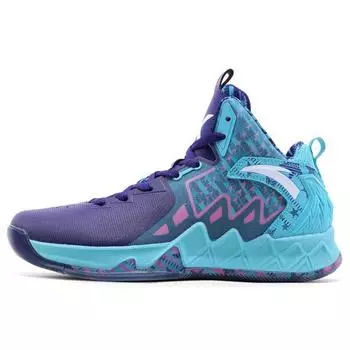 Anta KT2 Нескользящие износостойкие высокие баскетбольные кроссовки мужские фиолетовые розовые синие 11711112-2 44.5