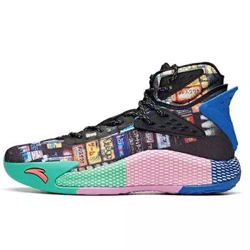 Anta KT5 Удобные универсальные высокие баскетбольные кроссовки мужские кроссовки черные 112031101-1 42