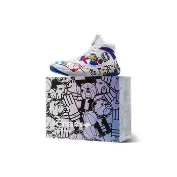 Anta KT6 Thompson Shock Absorption Non-Slip Wear-Resistant High-Top Basketball Shoes Gift Box Women Sneakers White Blue Red 112211108-2(S-BOX) 44.5