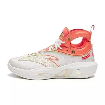 Anta KT8 прочные нескользящие высокие баскетбольные кроссовки детские кроссовки белые красные золотые 312311130-3 39