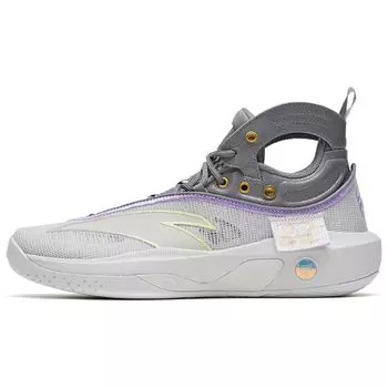 Anta KT8 Starlight противоскользящие прочные легкие высокие баскетбольные кроссовки мужские кроссовки фиолетовые серебристые 112321101-3 40