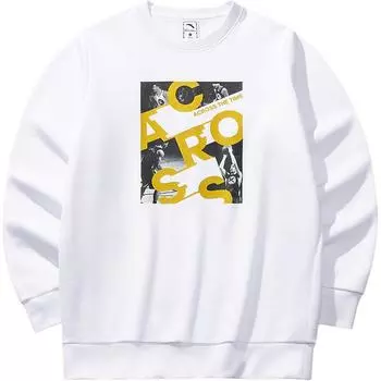 Anta KT Series Basketball Print Letter Crew Neck Comfortable Breathable Versatile Fleece Thick Sports Sweatshirt Men sweatshirt 152441733N-1 S