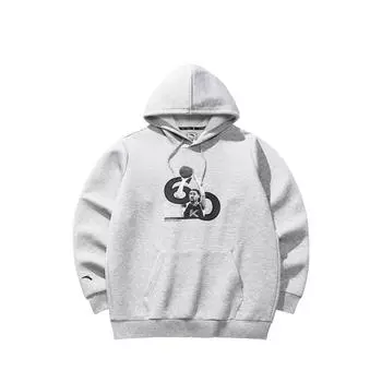 Anta KT Series Basketball Print Letter Hooded Comfortable Breathable Versatile Sports Sweatshirt Men sweatshirt Gray Gray-Print 152441727-2 S