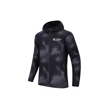 Anta KT Series Full Print Letter Молния с капюшоном Спортивная ветровка Мужская Верхняя одежда Базовая-черная 152411602-2 L