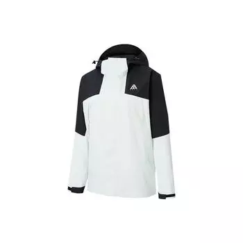 Anta Куртка флисовая трехкомпонентная с капюшоном и молнией Color Block Soft Shell, женская, цвет Paper-White 962347607-1 XL