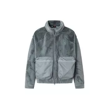 Anta Куртка Outdoor Series из плотного флиса с застежкой-молнией и воротником-стойкой, женская, с резьбой по камню, серая 162346701-2 L