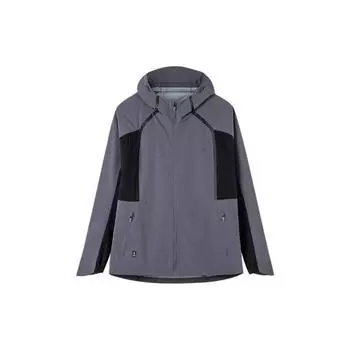 Anta Куртка Running Series Solid Color Contrast Zipper Hooded Long Sleeve Jacket Women Jackets Dark-Purple Gray 162215602-2 M