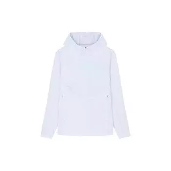 Anta Куртка Running Series Solid Color Logo Zip с длинными рукавами и капюшоном для защиты от солнца Женская куртка Pure-White 162335606-1 S