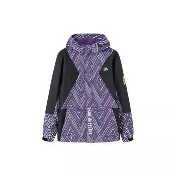 Anta Куртка с капюшоном и застежкой-молнией Lifestyle Series Logo Print, мужская, фиолетовая, 172238612-2 M