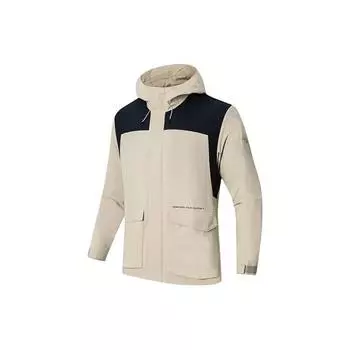 Anta Куртка спортивная мужская Outdoor Series с капюшоном из водонепроницаемой ткани с цветными блоками, слюда 152416606-1 XL