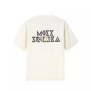 Anta Kyrie Irving Series Casual Round Neck Loose Short Sleeve T-Shirt Unisex Tops Vanilla-White 172521103-1 L