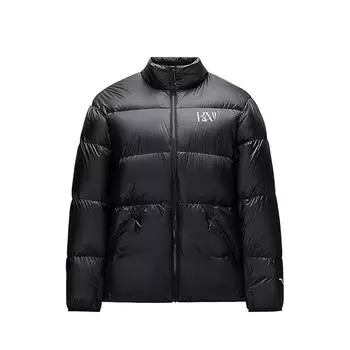 Anta Kyrie Irving Series Duck Down Nylon Fabric Puffer Jacket Sports Comfortable Warm Versatile Down Jacket Unisex Jacket Black 172441905S-4 L