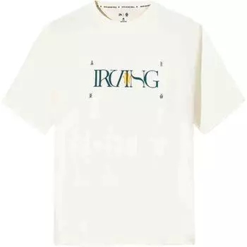 Anta Kyrie Irving Series Letter Round Neck Breathable Versatile Casual Short Sleeve T-Shirt Unisex Tops Vanilla-White 172521127-1 XL