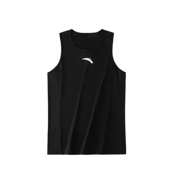 Anta Kyrie Irving Series Solid Color Comfortable Breathable Casual Sleeveless Basketball Jersey Men jersey Basic-Black 972431101-2 4XL