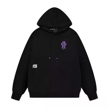 Anta Kyrie Series Lettered Hooded Long Sleeve Sweatshirt Unisex sweatshirt Black 172441719S-2 2XL