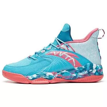 Anta Lattice Extreme Shock Absorption Non-Slip Mid-Top Basketball Shoes Men Sneakers Chlorine-Blue 912011186-7 44.5