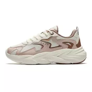 Anta Leather Mesh Splicing Versatile Trendy Retro Non-Slip Breathable Low-Top Dad Shoes Women sneaker White Pink 922518808-3 35.5
