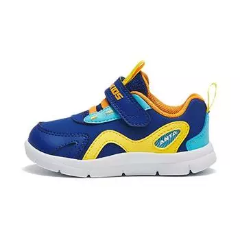 Anta Leather Non-Slip Wear-Resistant Lightweight Low-Top Running Shoes Baby Sneakers Blue Yellow A312240041-1 20