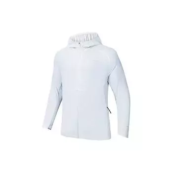 Anta Running Series однотонная легкая спортивная куртка с капюшоном на молнии для мужчин, куртки цвета соляной кристалл-серый 152425603-2 M