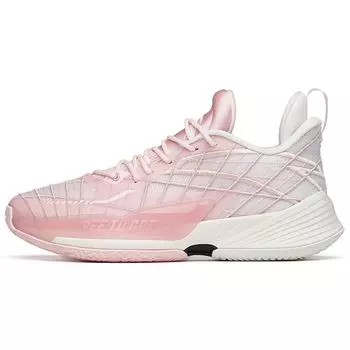 Anta Легкие кроссовки Crazy 3 Nitrogen Technology с амортизацией, нескользящие, износостойкие, низкие, для баскетбола, мужские кроссовки розового и белого цвета 112221608-3 44.5