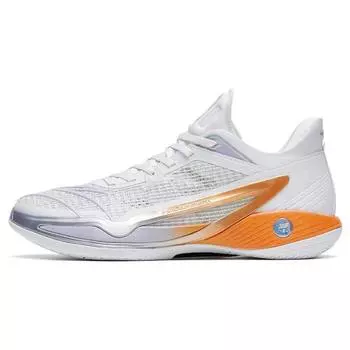 Anta Легкие кроссовки Crazy 4 Rocket Tail Flame с нескользящей подошвой и износостойким верхом для баскетбола, мужские кроссовки белого и оранжевого цвета 112321113-1 44.5