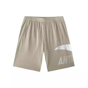 Anta Letter Logo Printed Straight Leg Mid Waist Casual Shorts Men shorts Glacier-Gray 952428308-2 S
