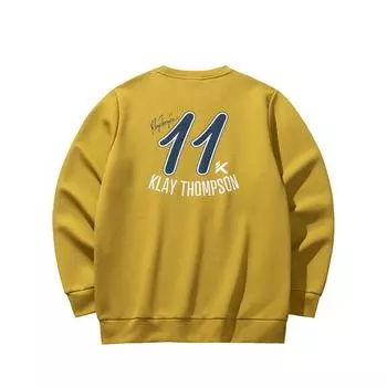 Anta Letter Print Casual Knitted Loose Round Neck Sweatshirt Men tops Earth-Yellow 152441713S-3 3XL