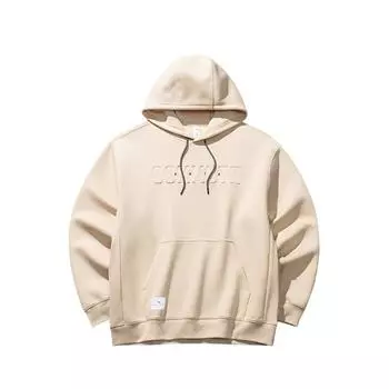Anta Lettered Hooded Pullover Sweatshirt Men tops Almond-Coffee 152517735-1 M