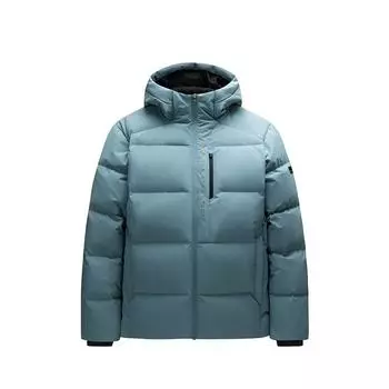 Anta Lettered Hooded Warm Casual Fashion Down Jacket Men Outerwear Ocean-Flow-Green 152517921R-3 S