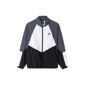 Anta Life Series Contrast Letter Print Stand Collar Jacket Autumn Men Jacket Gray 152138603-3