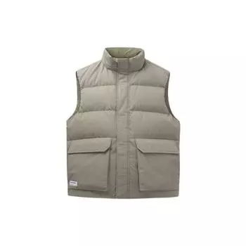 Anta Life Series FW22 однотонный флисовый жилет на молнии с воротником-стойкой, мужские жилеты цвета хаки 952238901-2 XL