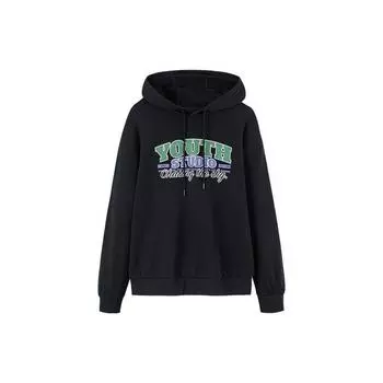Anta Life Series FW22 Толстовка с капюшоном и завязками с буквенным принтом, унисекс, черные 952238702-3 M