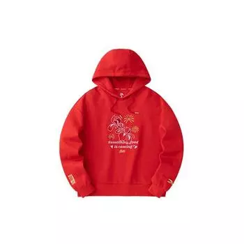 Anta Life Series Good Things Happen 3D вышитая цветочная толстовка с капюшоном для женщин темно-красная 162418709-1 XL