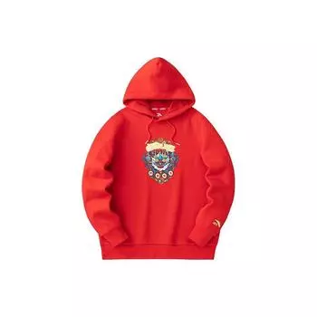 Anta Life Series Good Things Happen Cartoon Anime Letter Hoodie Men Hoodies Deep-Red 152418746-2 M