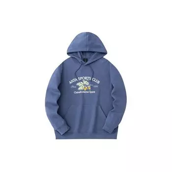 Anta Life Series Letter Hand-Painted Свободный пуловер с капюшоном Мужские толстовки Dream-Blue 152418733-4 L