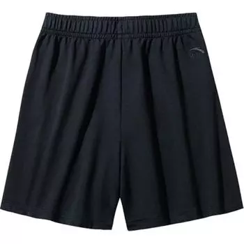 Anta Life Series Letter средней талии с завязками на шнурке, дышащие, свободные, пятиточечные, повседневные шорты женские шорты Basic-черные 162438305-1 L