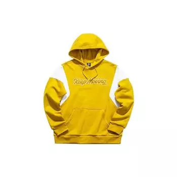 Anta Life Series Logo Patch Plus Бархатная толстовка с капюшоном Мужские топы Желтый 152048747-5 M