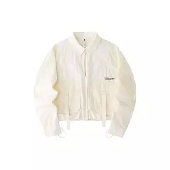 Anta Life Series однотонная женская куртка с коротким воротником и градиентом, белая 162428607-1 XL