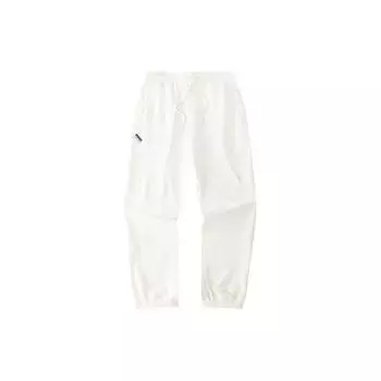 Anta Life Series однотонные влагоотводящие быстросохнущие дышащие трикотажные спортивные брюки женские низы Cloud-White 162428310-1 S