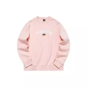 Anta Life Series однотонный толстовка с длинным рукавом и круглым вырезом с буквенным принтом, женская толстовка розового цвета 162148749-3 XXXL