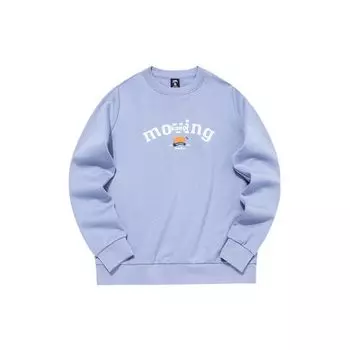 Anta Life Series однотонный толстовка с круглым вырезом и длинным рукавом с буквенным принтом Женская толстовка синяя 162148749-4 S