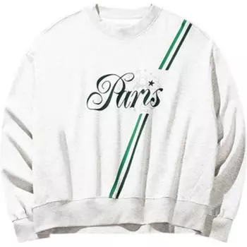 Anta Life Series Olympic Culture Series Letter Loose Round Neck Pullover Sports Long Sleeve Sweatshirt Women sweatshirt Gray 162438716-1 L