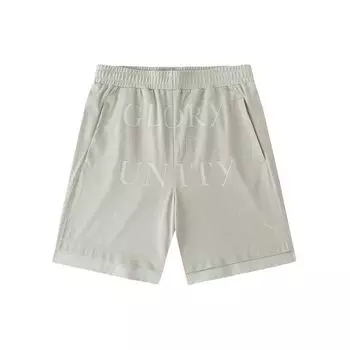 Anta Life Series Olympic Culture Series Letter Mid Waist Loose Breathable Five Point Casual Shorts Men shorts Mushroom-Gray 152428321-2 L