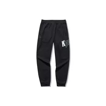 Anta Life Series Письменный принт Свободные вязаные укороченные спортивные штаны Мужские штаны Черные 152128304-1 XL