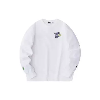 Anta Life Series Printed Letter Round Neck Pullover Hoody Sweatshirt Unisex Paper-White 172348701-1 XL