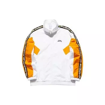 Anta Life Series Ретро спортивная полосатая тканая куртка с воротником на молнии Куртки унисекс Чисто-белый 152018604-1