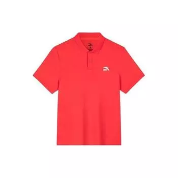 Anta Life Series Solid Color Logo Pullover Short Sleeve Polo Shirt Men tops Classic-Red 952428116-3 M